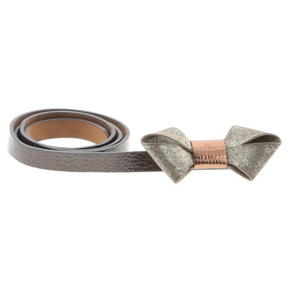 Loft skinny belt with bow golden metallic flirty fun size M